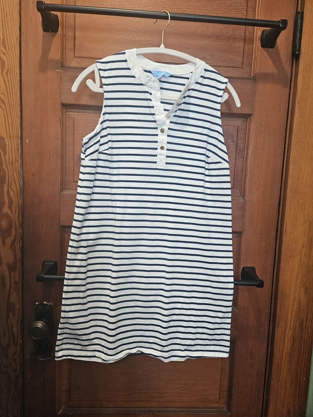 Draper James Navy & White Striped Sleeveless Henley